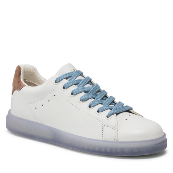 TORY BURCH Howell Court Ivory Leather Contrast Sole Sneakers sz 10 - Picture 3 of 14